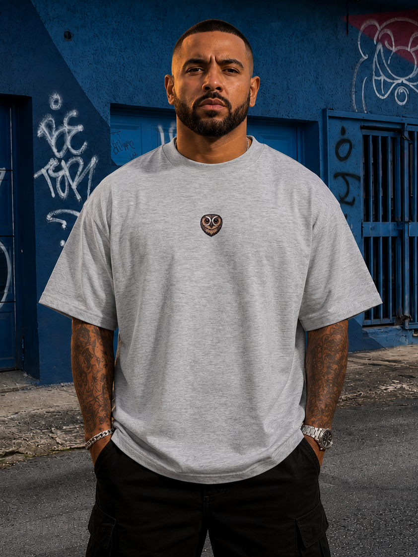 "Shhh" Unisex Oversize Tee (gris)