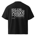 Espalda de camiseta oversize negra con mensaje mejor pide perdón que permiso — MúkaroPR streetwear boricua
