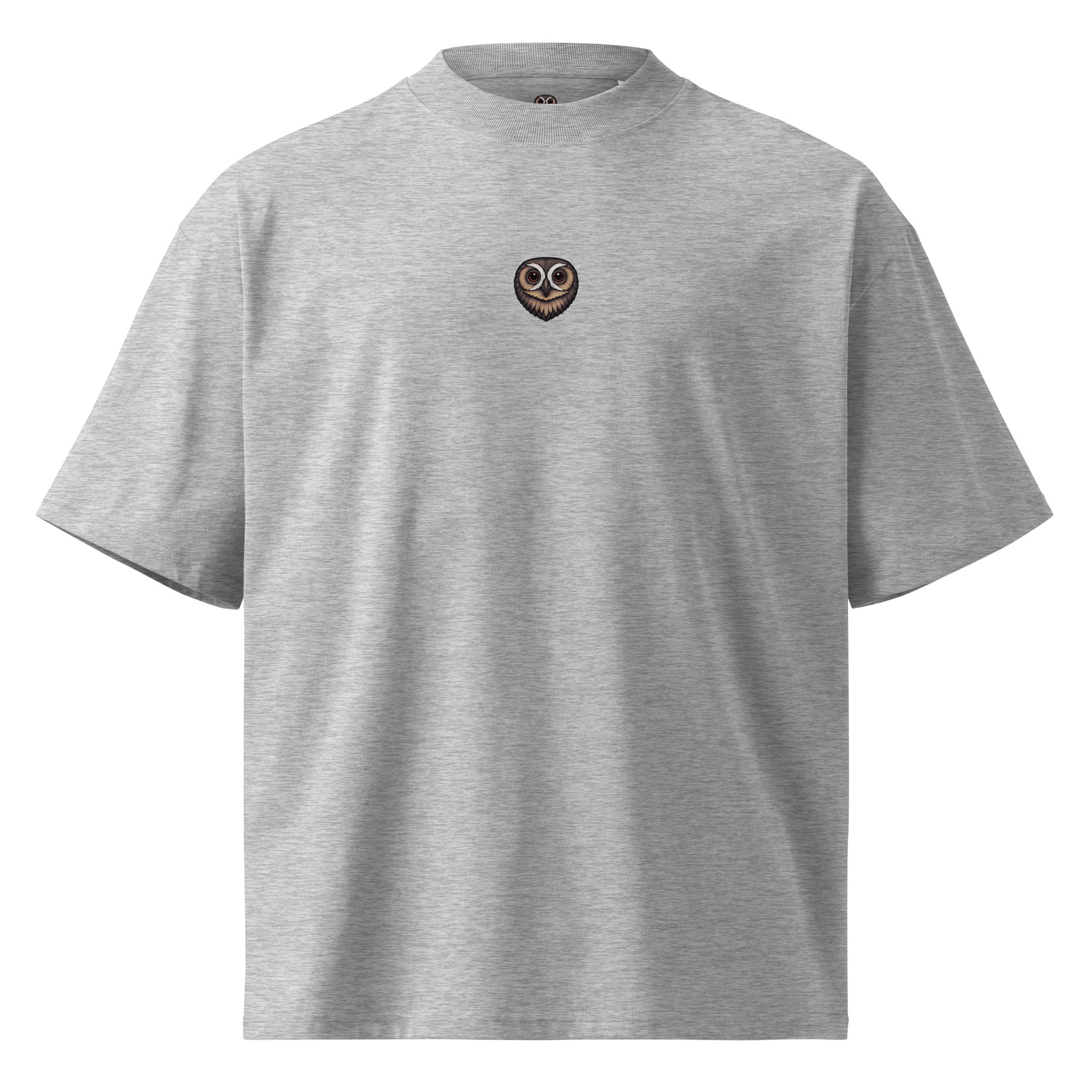 Camiseta oversize gris "Shhh" con logo MúkaroPR al frente — streetwear boricua unisex