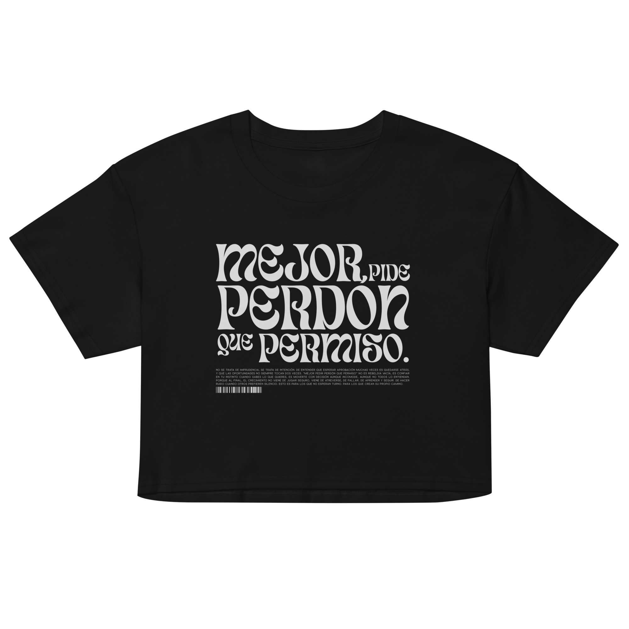 "Sin Permiso" Crop top (negra)
