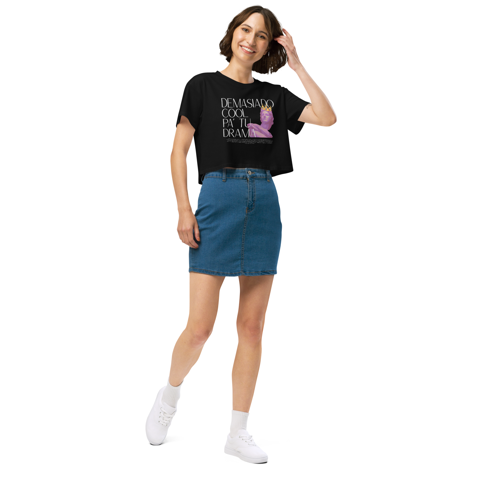 "Demasiado Cool" Crop top (negra)